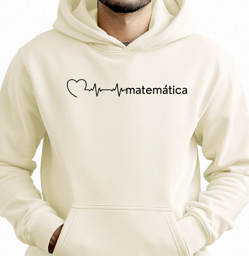 Hoodie Moletom Matemática Batimento Cardíaco - Letras Pretas - Imagem 2