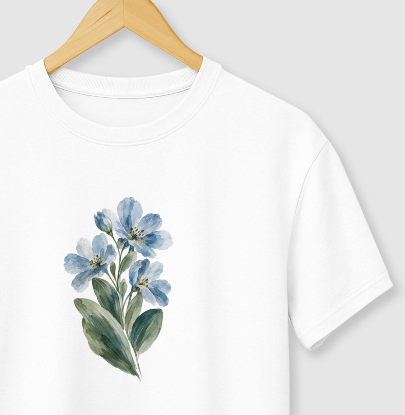 T-Shirt Flores Azuis - Imagem 2