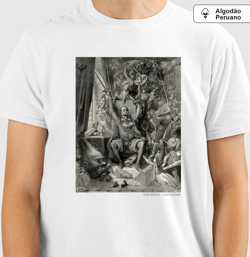 Camiseta algodão peruano Dom Quixote - Gustave Dore - Imagem 3