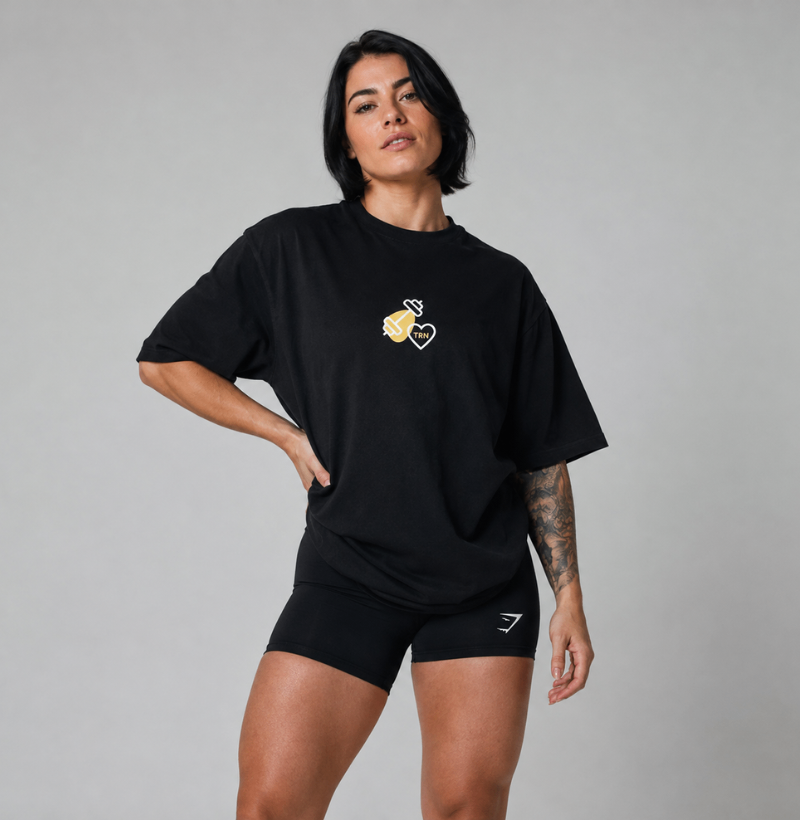 Camiseta Oversized Amor pelo TRENO – TRN | Oversized Fitness Feminina para Academia e Lifestyle - Imagem 2