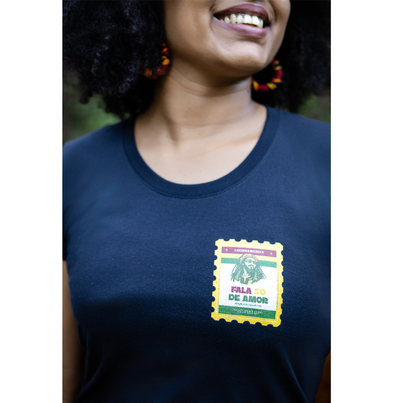 Camiseta Selo Fala só de amor. Coleção Reggae.  Masculino e feminino. Algodão Peruano. - Imagem 3