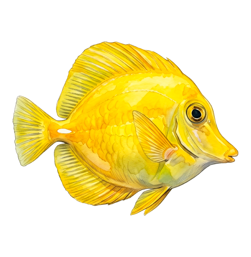 Peixes - Mini - Cirurgião-amarelo - Algodão Peruano - Imagem 2