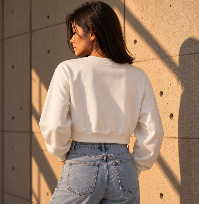 TRM Timeless Cropped Moletom Off White - Imagem 2