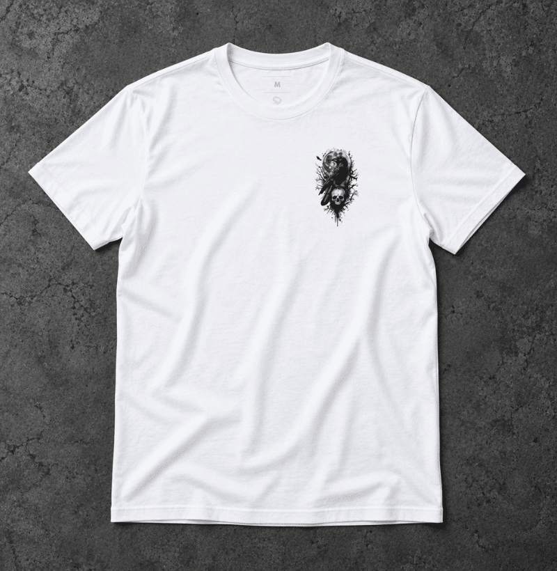 Huginn Caveira Lua Cheia Minimalista - Imagem 3