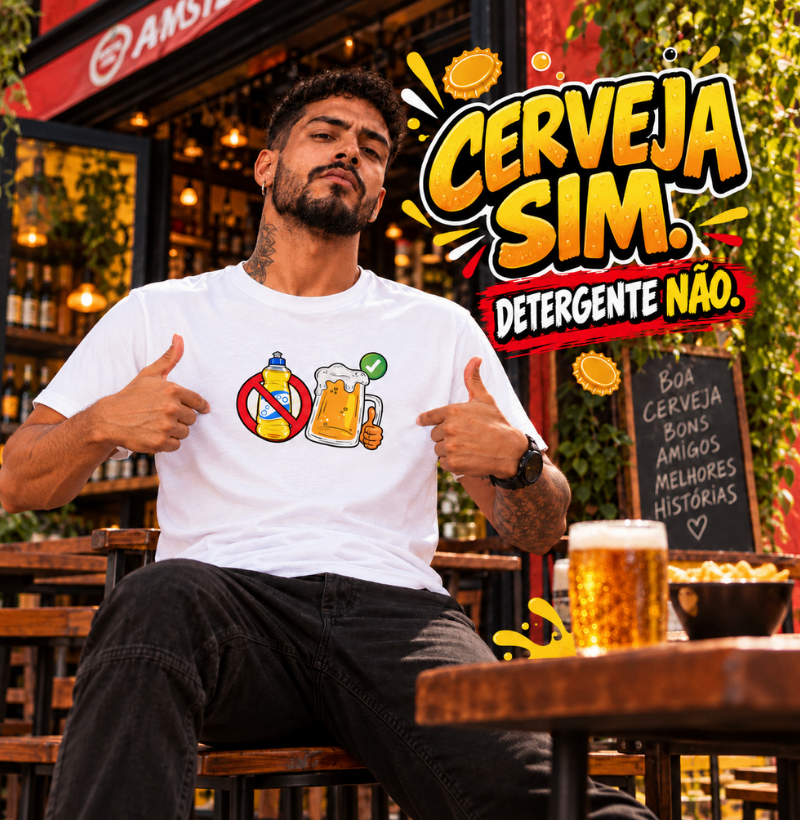 Camiseta Cerveja Sim em Algodão - Imagem 4