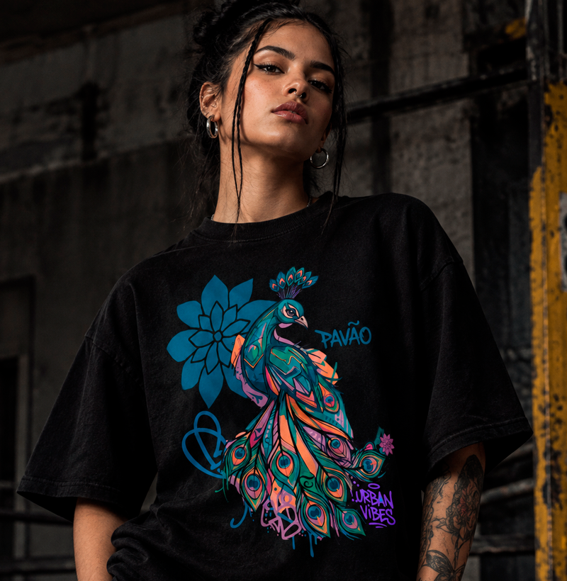 Camiseta Oversized Pavão | Origem Eterna — Aion Abstract - Imagem 2