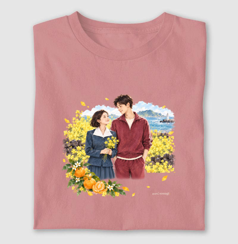 Camiseta Entre Tangerinas e Primaveras | Camiseta Dorama em Aquarela - Imagem 2