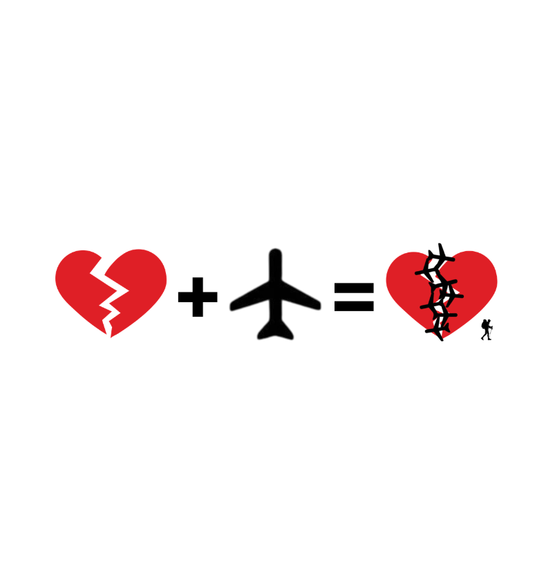 Camiseta Coracao Partido Mais Aviao Igual Coracao Curado | Equacao Viagem Humor | Colecao Viciados em Viagem - Imagem 2