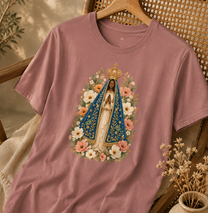 Nossa Senhora Aparecida Aquarela Floral - Imagem 2