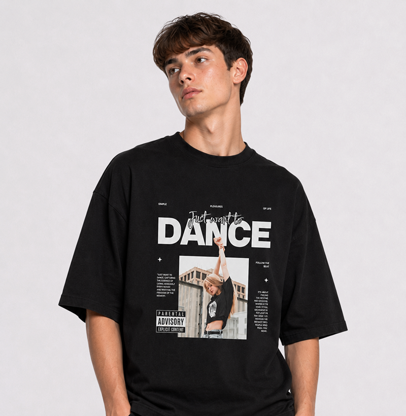 JUST WANT TO DANCE — Camiseta Oversized - Imagem 2