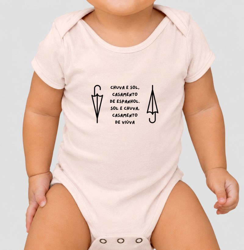 Body Infantil Chuva e Sol - Letras Pretas - Imagem 3