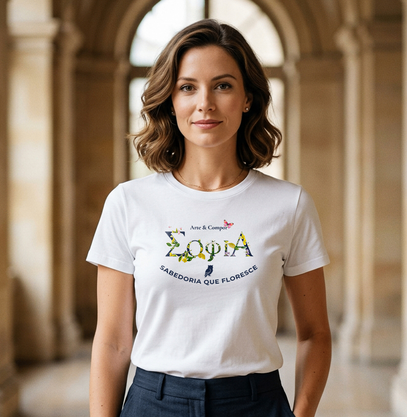 Camiseta SABEDORIA FLORESCENTE | Coleção Autoral Arte & Compor - Imagem 2
