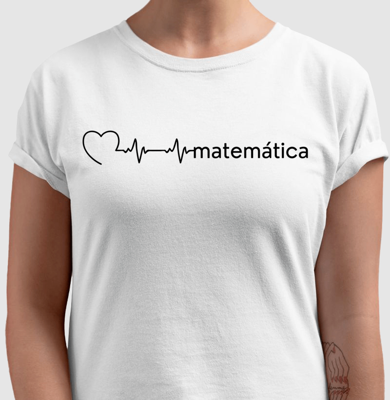 Camiseta Matemática Batimento Cardíaco - Letras Pretas - Imagem 2