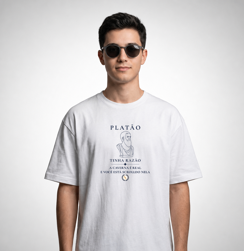 Camiseta Filosófica Platão: O Mito do Scroll - Imagem 3