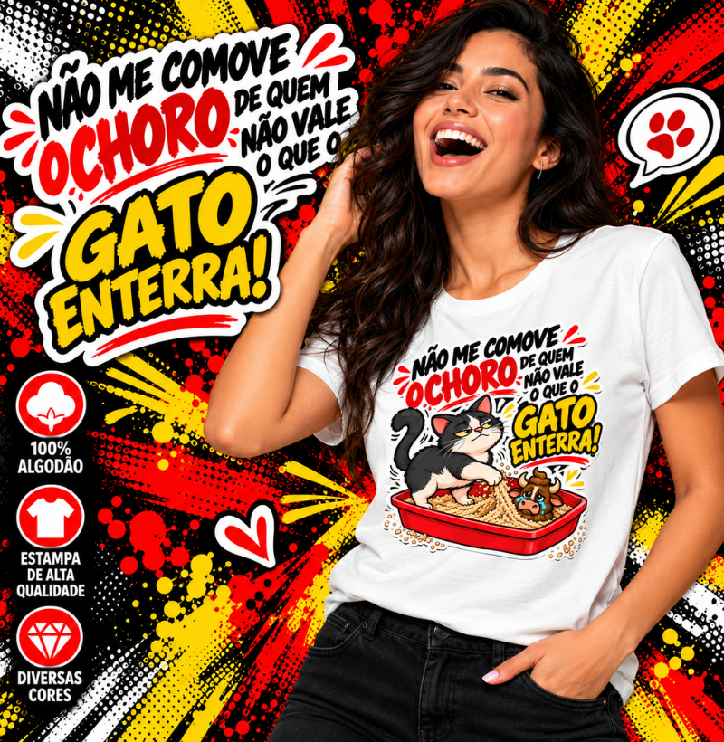 Camiseta Gato Poop em Algodão - Imagem 3