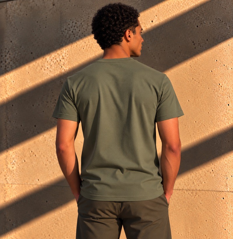 Camiseta Algodão Peruano Masculina Verde Oliva TRM Premium - Imagem 2