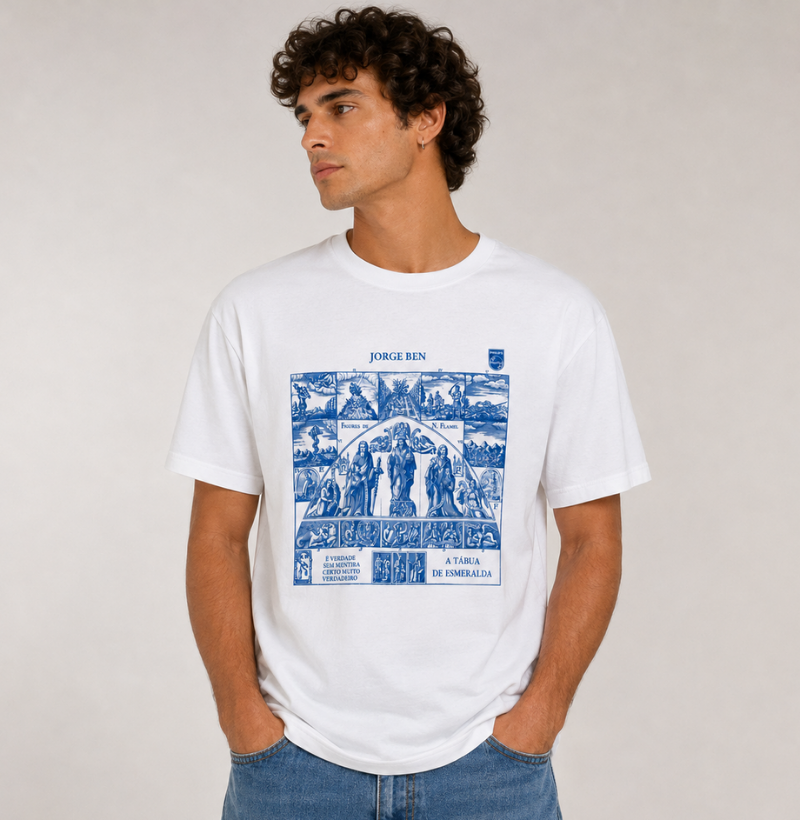 Camiseta Unissex de Algodão Jorge Ben Estampa Azul – A Tábua de Esmeralda - Imagem 2