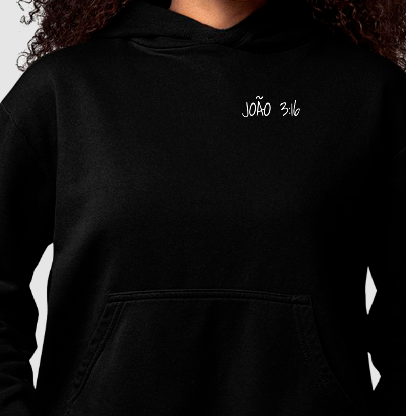 Hoodie Moletom João 3:16 Bolso - Imagem 2