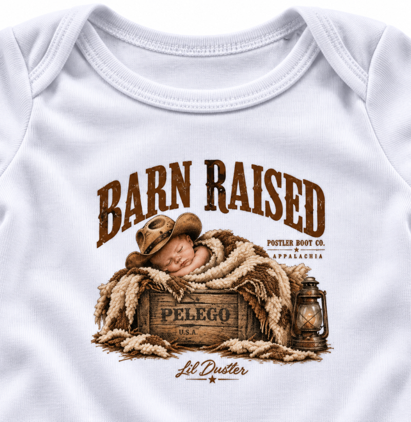 Body Bebê Unissex Barn Raised – Lil’ Dustler Country 100% Algodão - Imagem 3