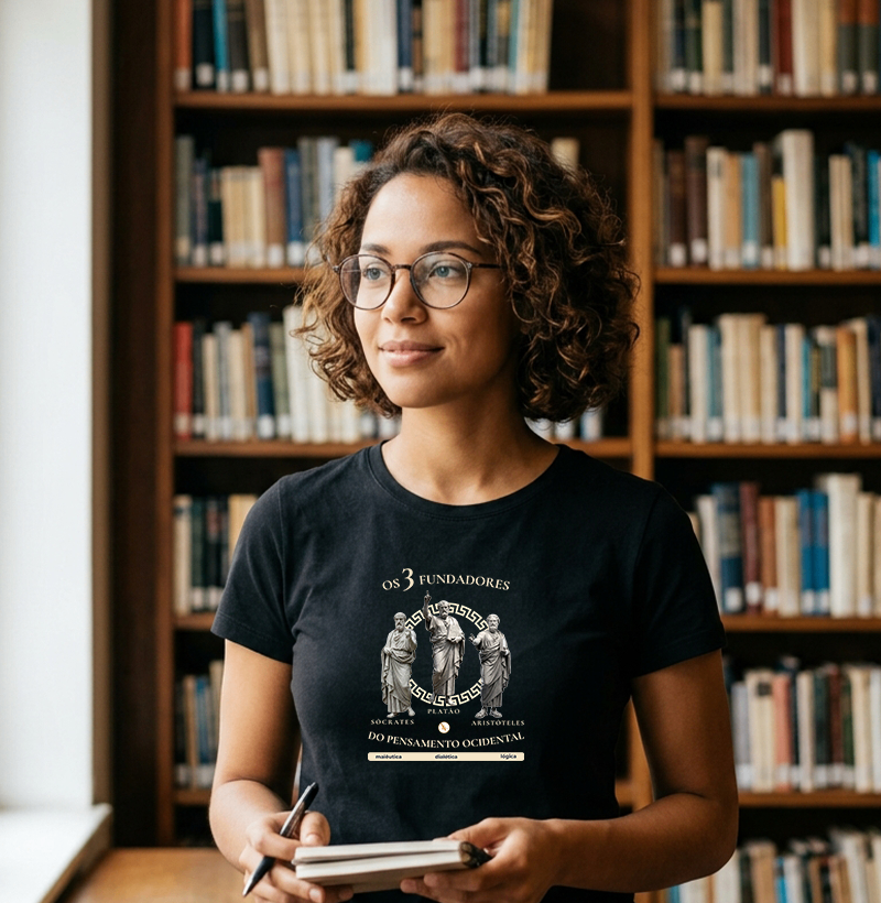 Camiseta Filosofia "Os 3 Fundadores do Pensamento Ocidental" | Sócrates, Platão e Aristóteles - Imagem 2