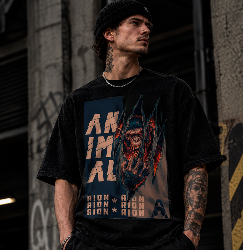 Camiseta Oversized Chimpanzé | Origem Eterna — Aion Abstract - Imagem 2