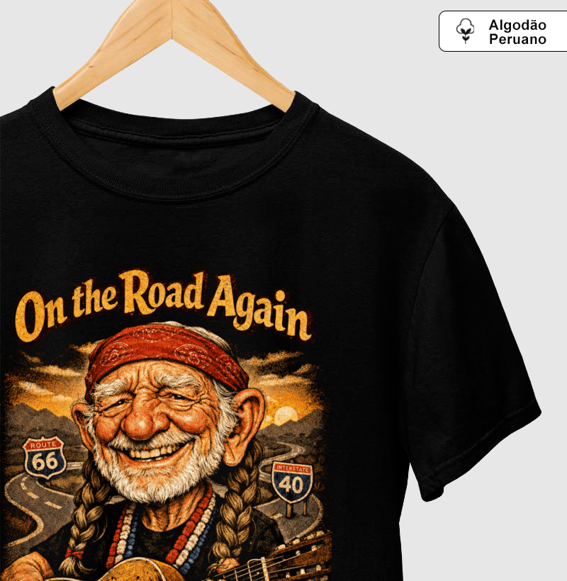 Camiseta Country Masculina On The Road Again Dustler South Co. Algodão Peruano Premium - Imagem 2