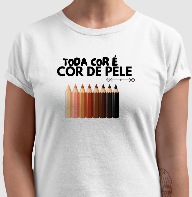 Camiseta Toda Cor é Cor de Pele — Lápis - Imagem 2