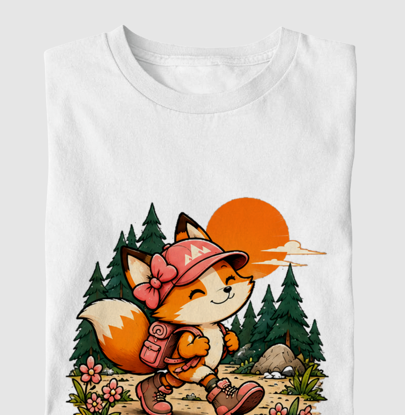 Camiseta Infantil | Raposinha Trilheira Rosa 🦊 - Imagem 2