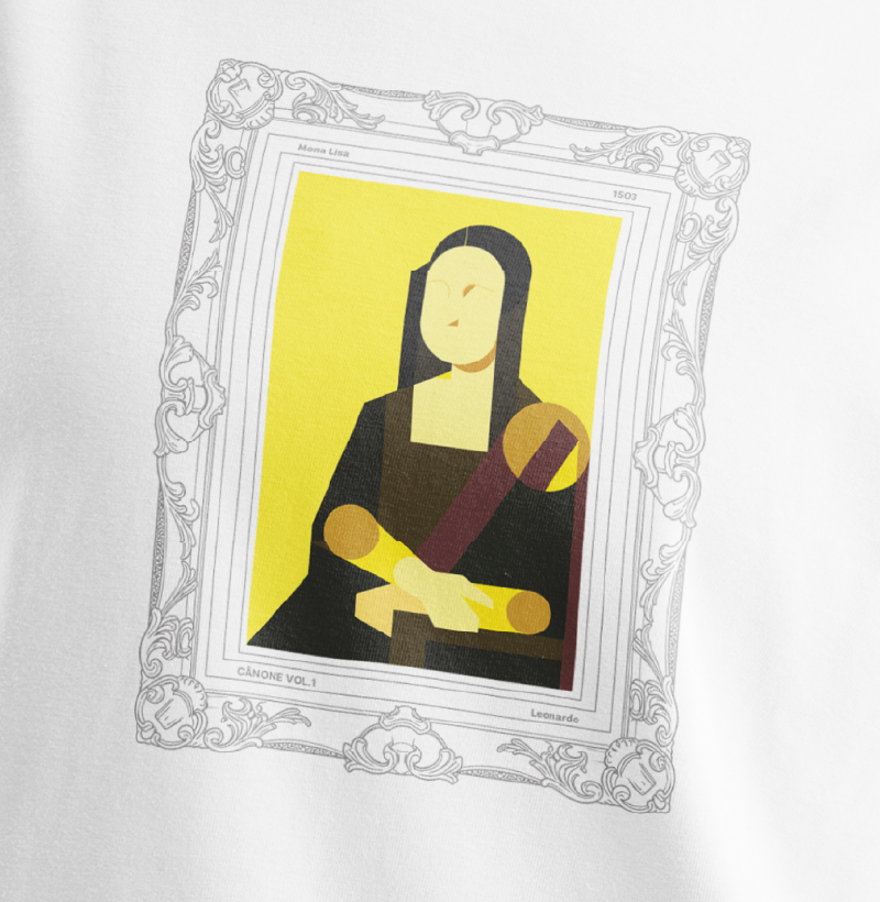 Camiseta Mona Lisa - Leonardo da Vinci - Edição Moldura - Imagem 2