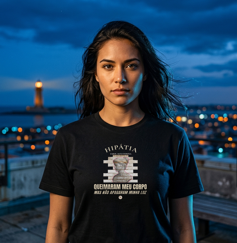  Camiseta Hipátia | Farol Alexandrina: Não Apagaram Minha Luz - Imagem 3