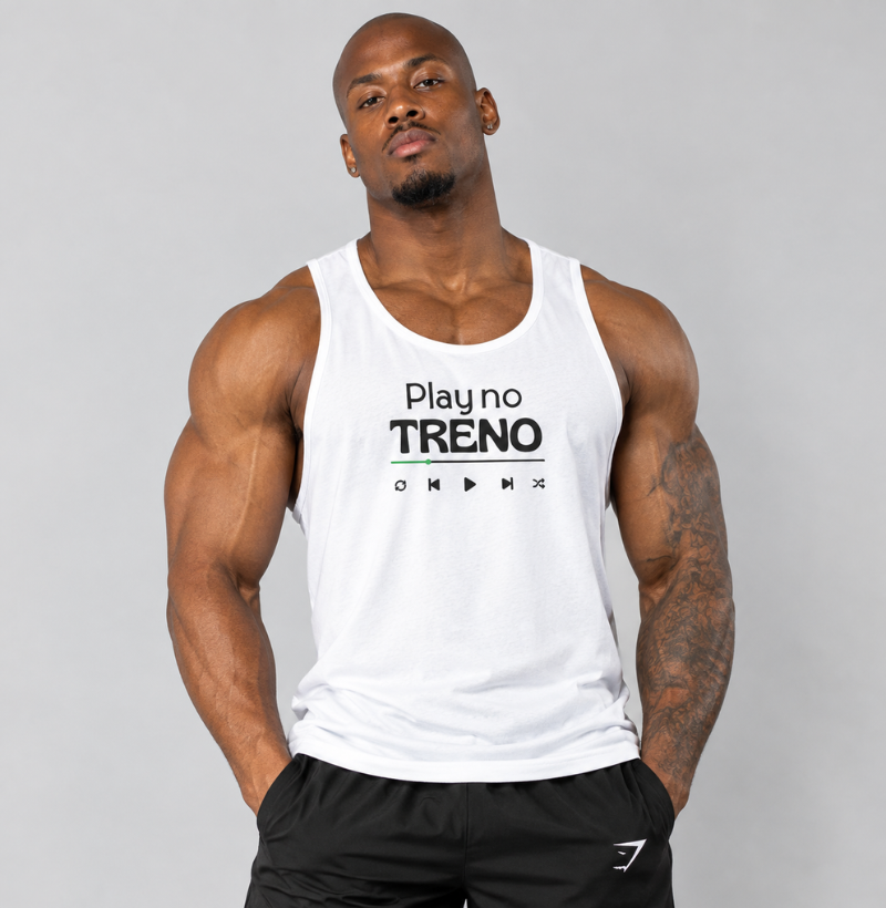 Play no TRENO | Não Existe Treino Sem Música | Regata Fitness Feminino - Imagem 2