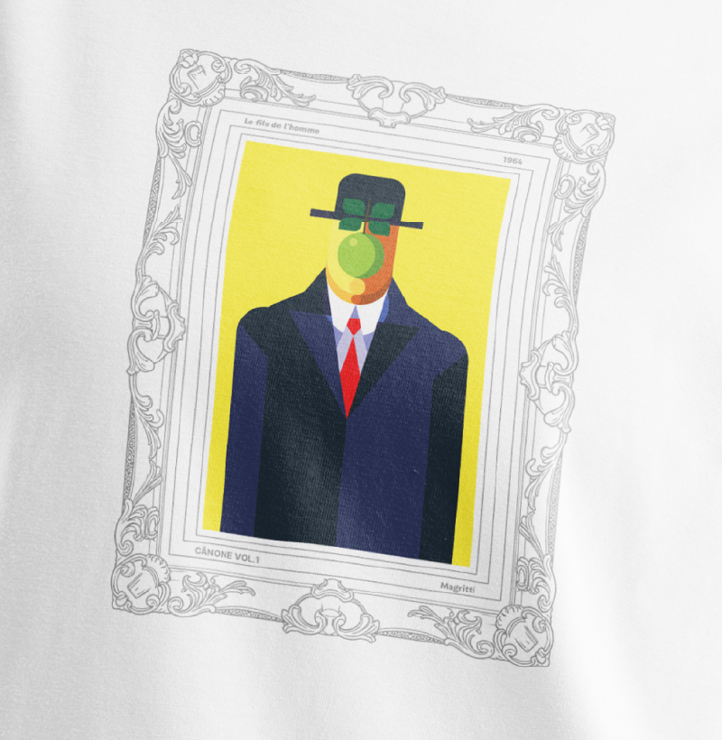 Camiseta Le fils de l'homme - René Magritte - Edição Moldura - Imagem 2