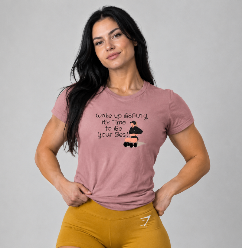 Camiseta 100% Algodão Wake Up Beauty, It's Time to Be Your Best – TRN | Camiseta Fitness  - Imagem 4
