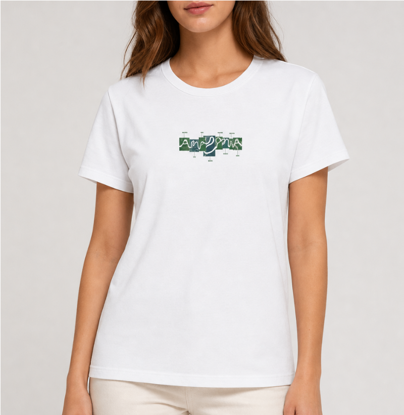 Camiseta Amazônia Estados Brasileiros Estampa Consciente Mapa Unissex - Imagem 3