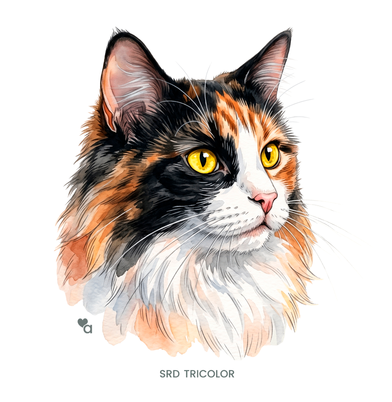 Gatos - SRD Tricolor - Algodão Peruano - Imagem 2