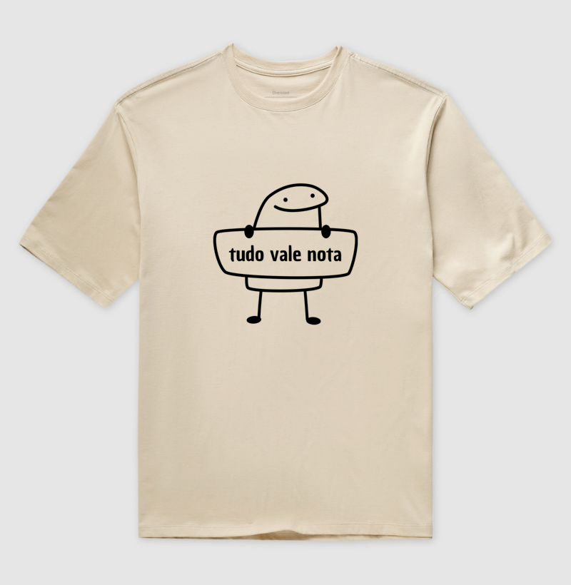 Camiseta Oversized Flork - tudo vale nota - Letras Pretas - Imagem 3