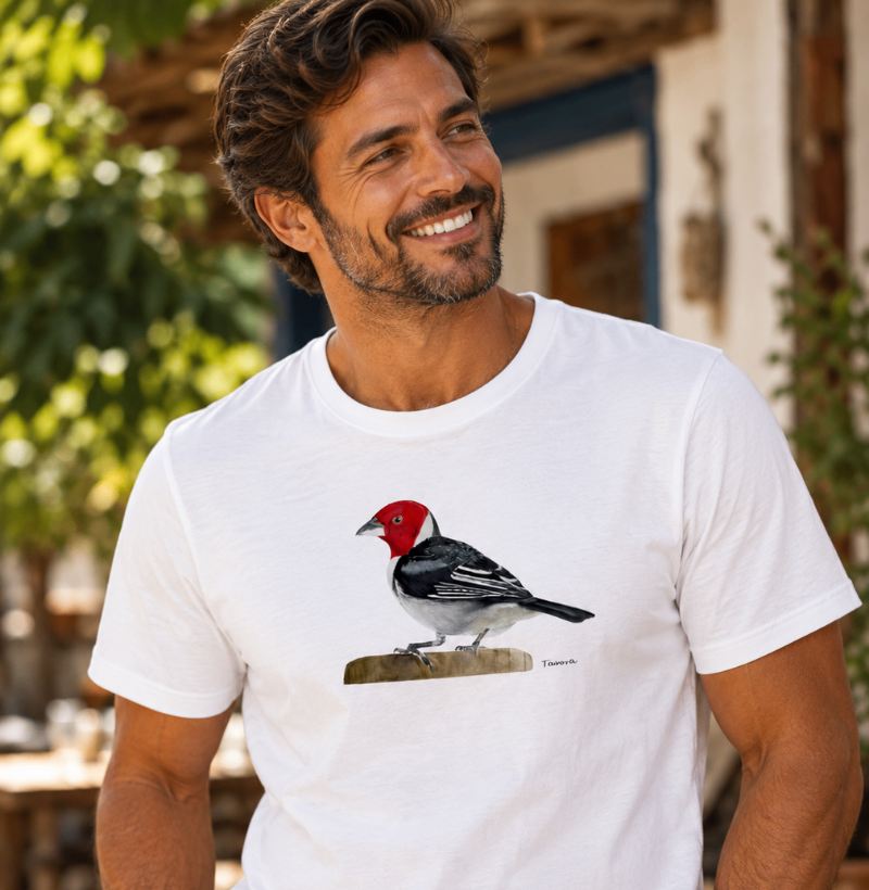 Camiseta Cardeal-do-Nordeste – Aves do Brasil Algodão Peruano - Imagem 2