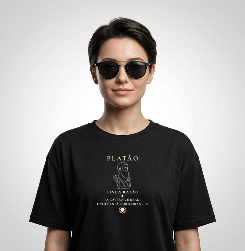Camiseta Filosófica Platão: O Mito do Scroll - Imagem 2