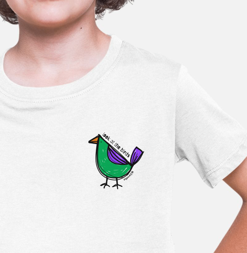 Camiseta Infantil - "look at the birds" - Imagem 2