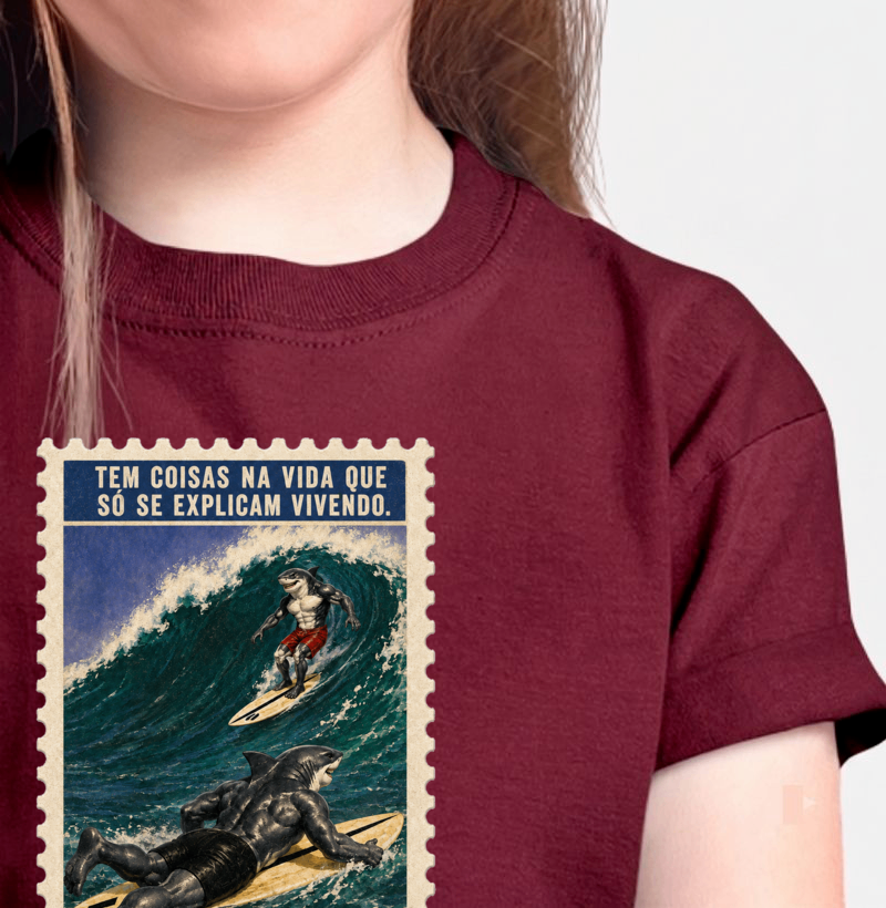 Camiseta Infantil Selo Vivendo a Vida do Surfe - Imagem 3