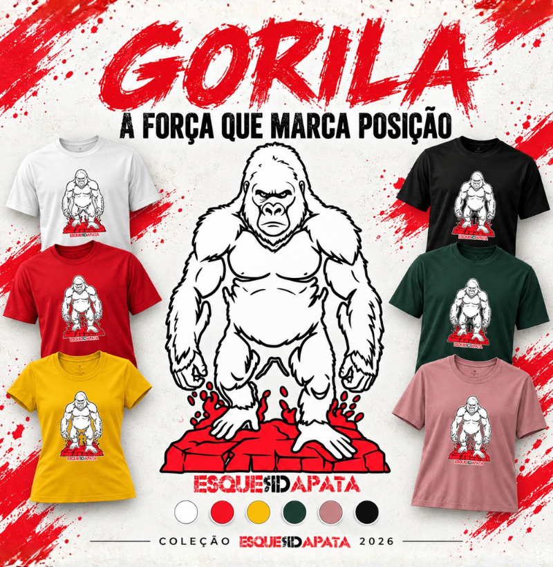 Camiseta Gorila em Algodão | EsquerdaPata - Imagem 2