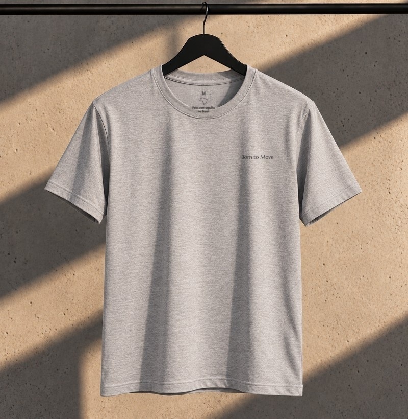 Camiseta Básica Masculina Cinza Mescla Born to Move TRM Timeless - Imagem 4
