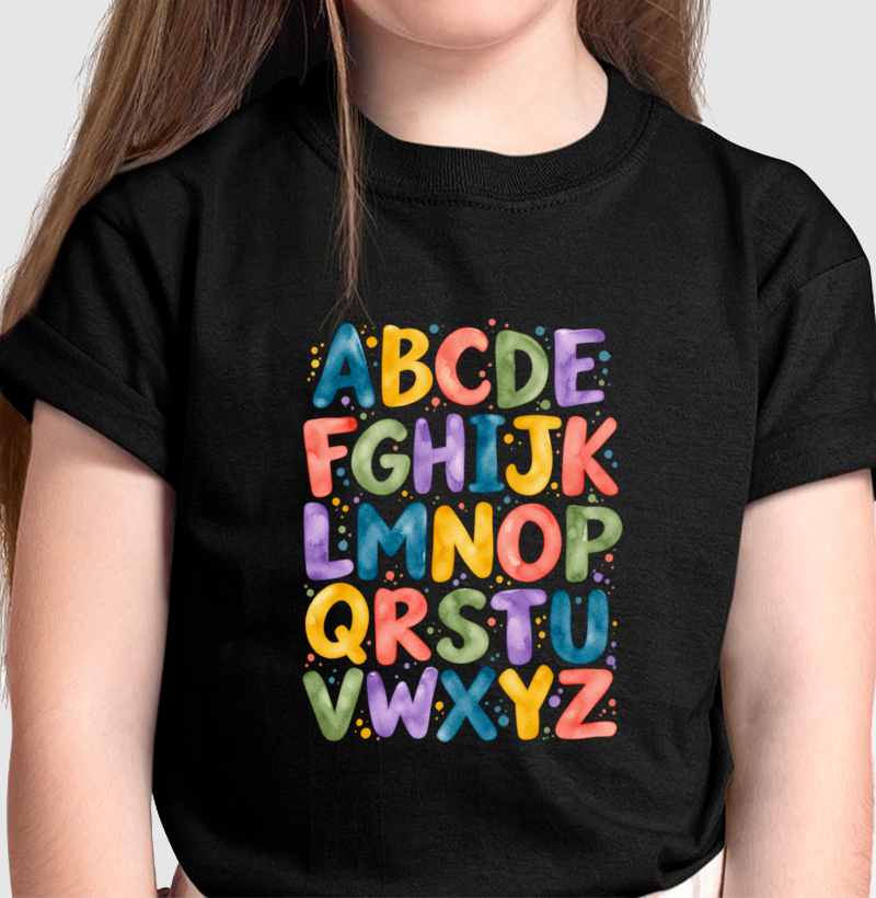 Camiseta Infantil Alfabeto em Cores - Imagem 4