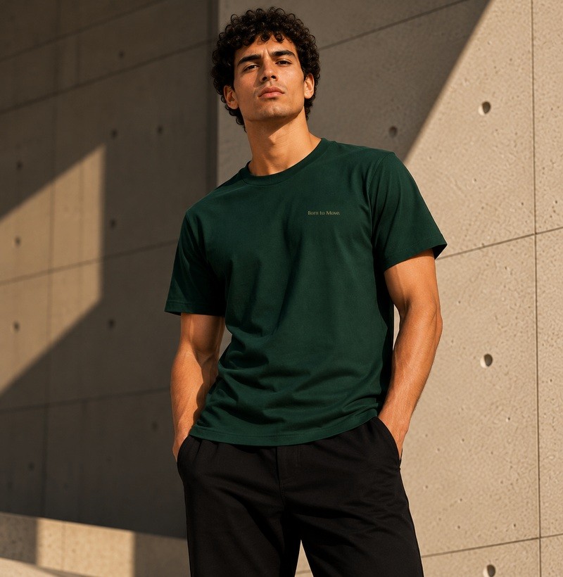 Camiseta Básica Masculina Verde Born to Move TRM Timeless - Imagem 2