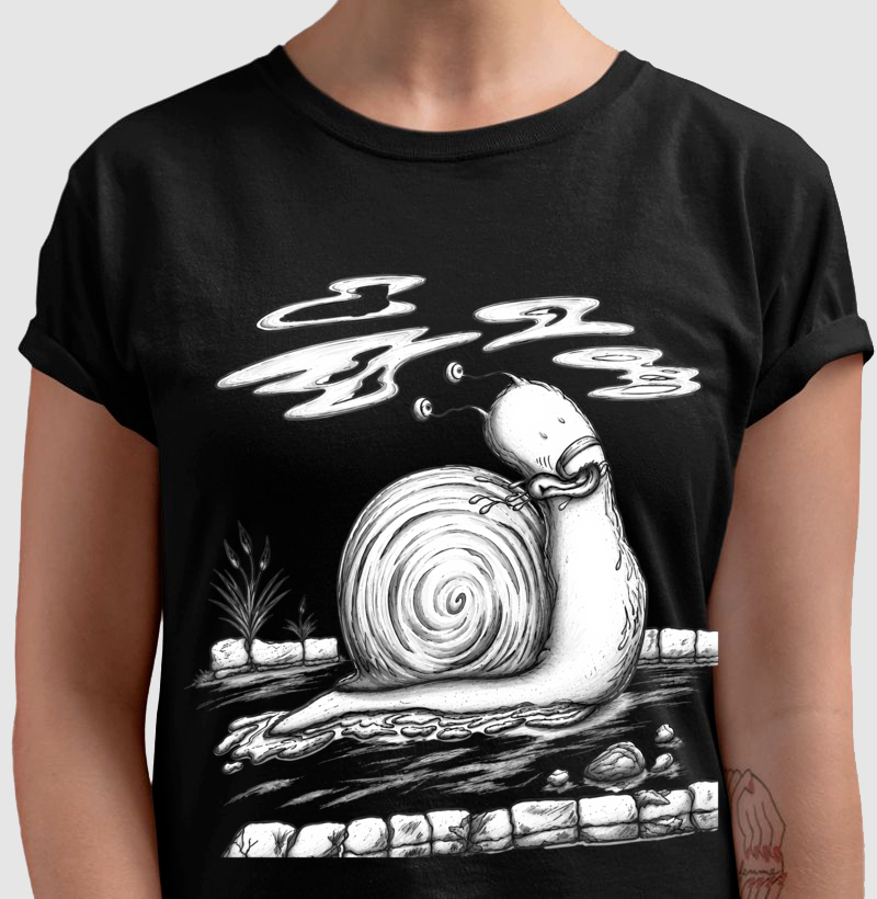 Camiseta Caracol Preta e Branco - Imagem 3