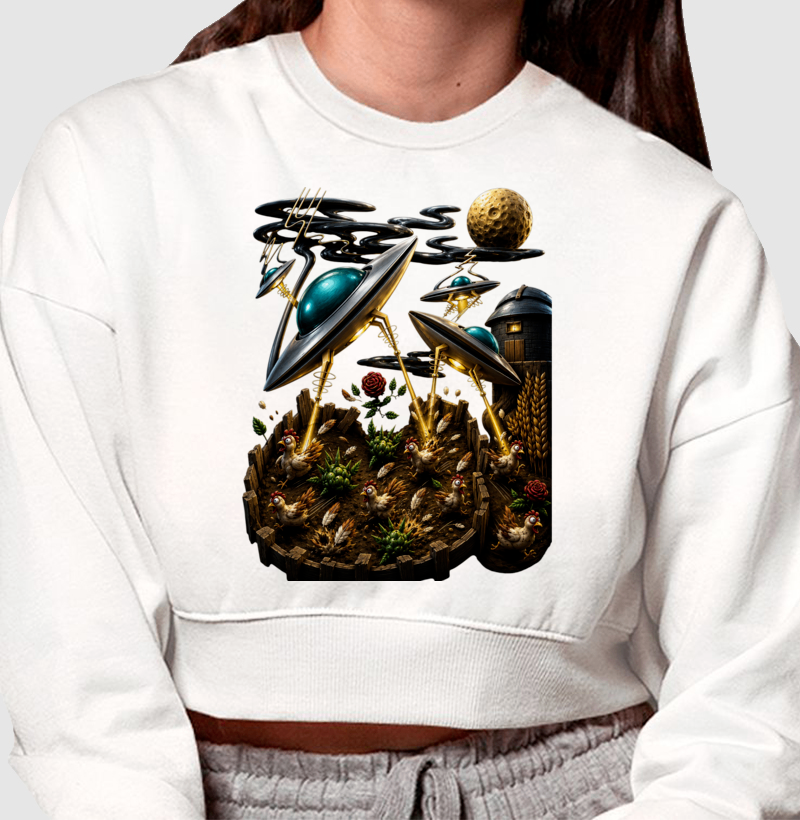 Cropped Moletom Atack Alien - Imagem 3