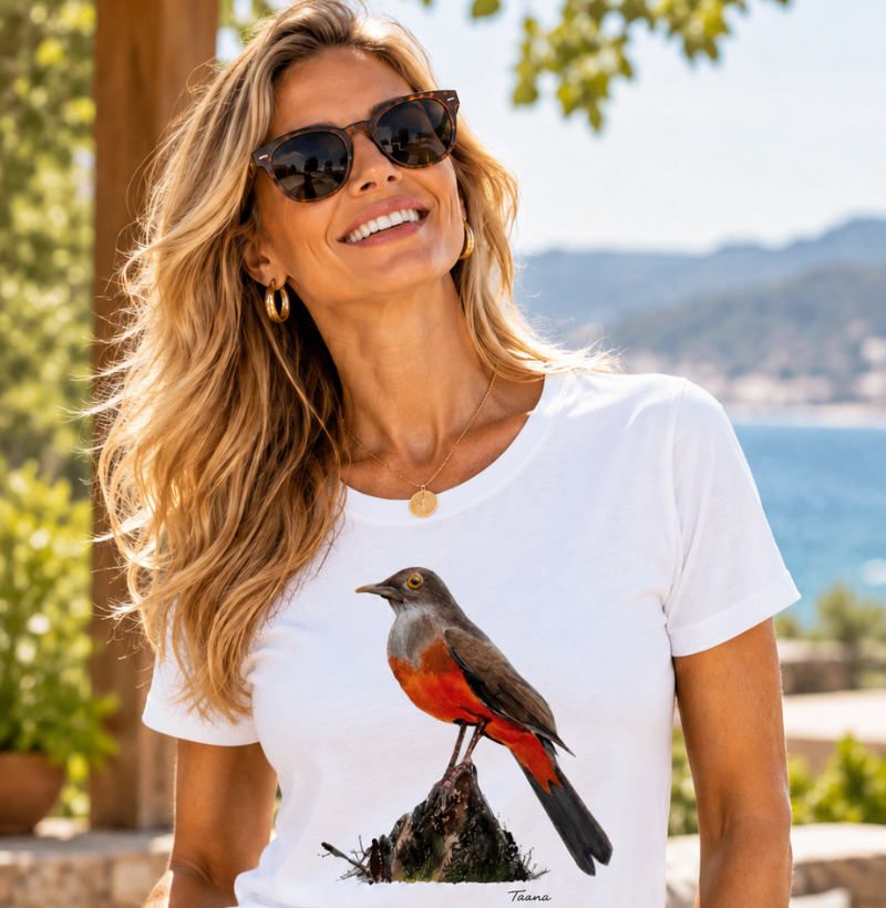 Camiseta Sabiá-Laranjeira – Aves do Brasil - Algodão Peruano - Imagem 3