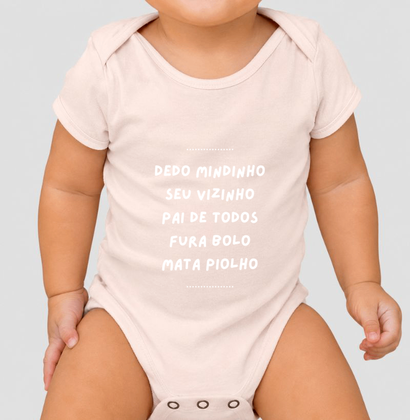 Body Infantil Dedo Mindinho - Letra Brancas - Imagem 2