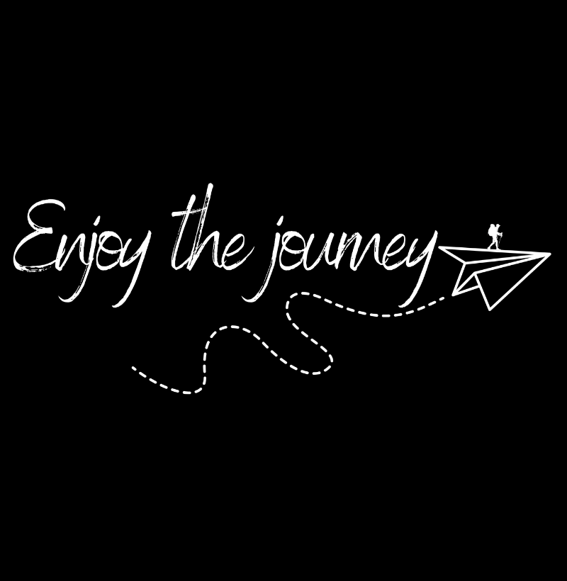 Camiseta Enjoy the Journey | Caligrafia Aviao de Papel Viagem | Colecao Viciados em Viagem - Imagem 2