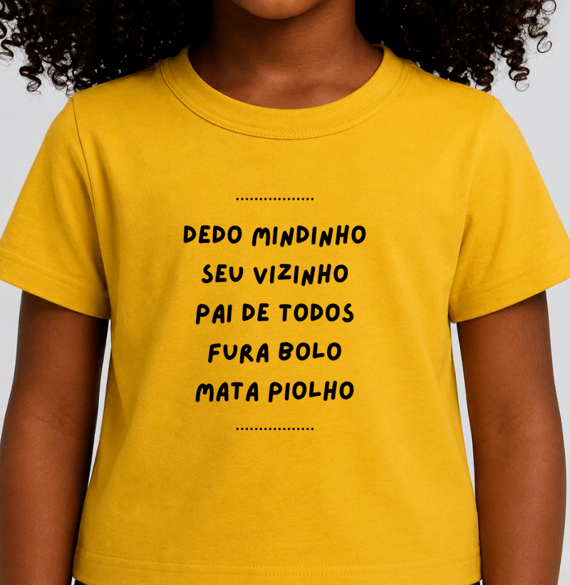 Camiseta Infantil Dedo Mindinho - Letras Pretas - Imagem 4